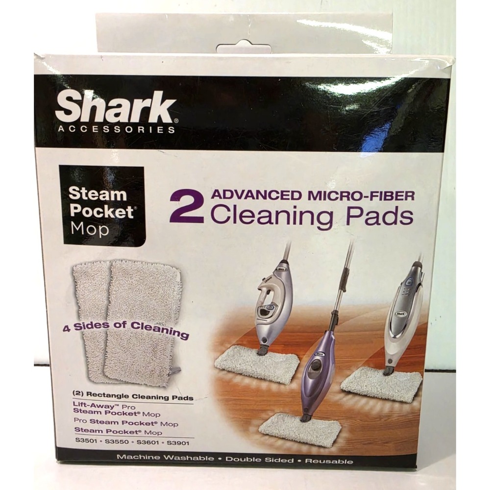 Shark Steam Pocket Mop Advanced Micro-Fiber Cleaning Pads 2 Pads NIP